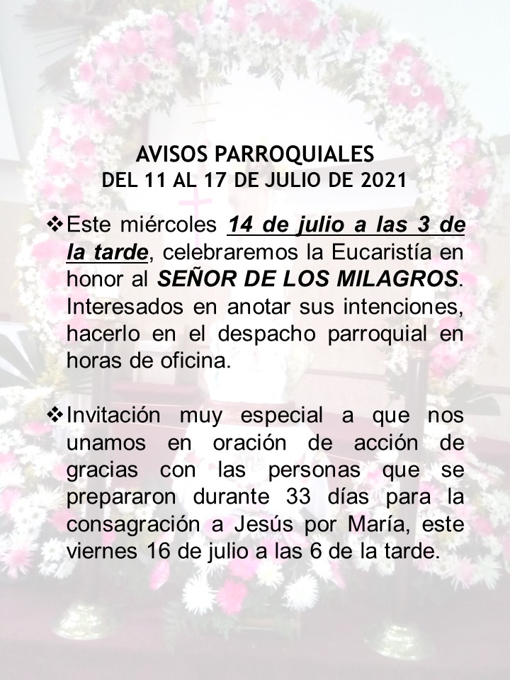 Avisos parroquiales