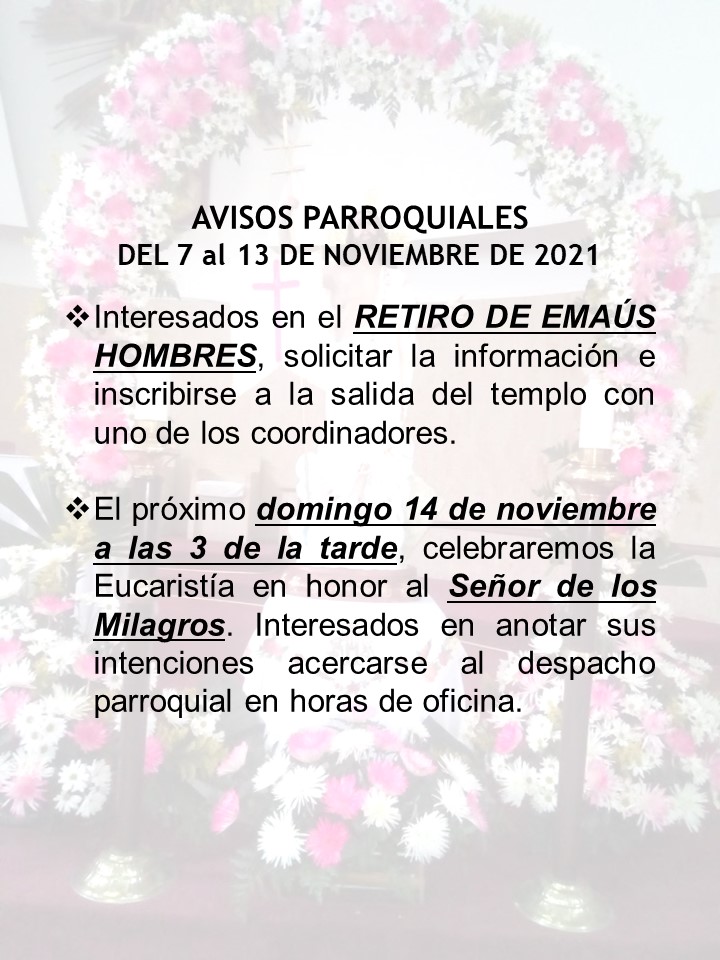 Avisos parroquiales