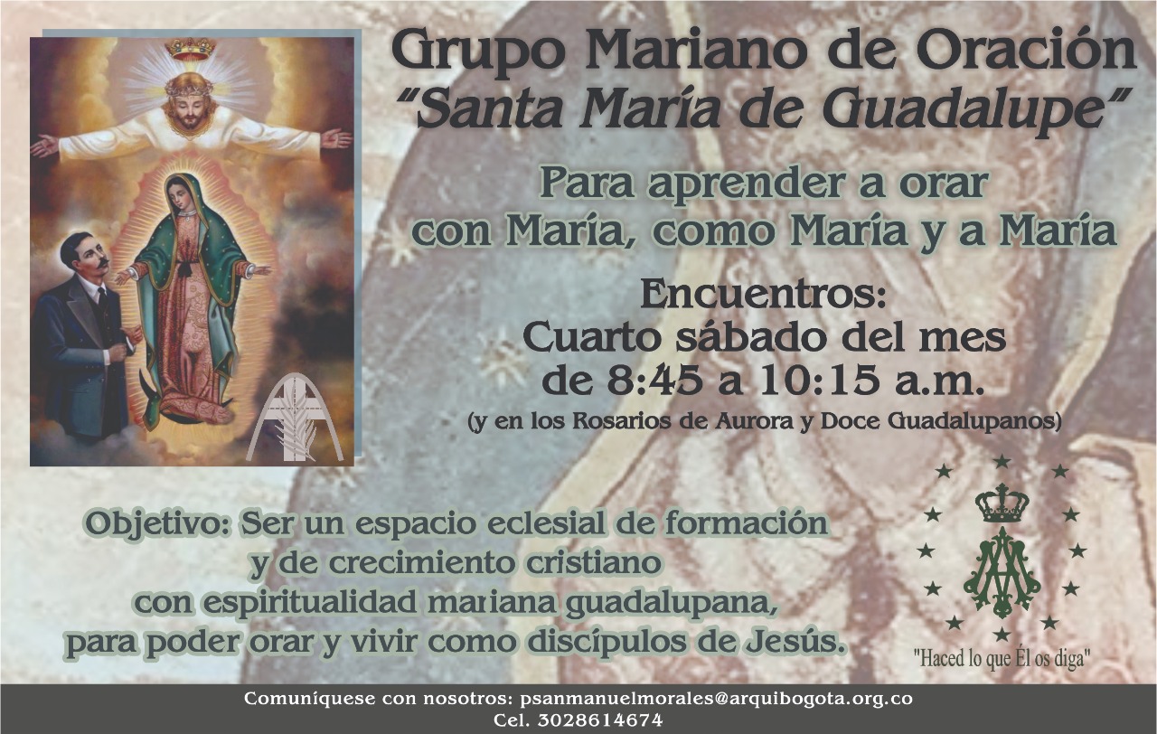 Invitación al Grupo de oración guadalupano
