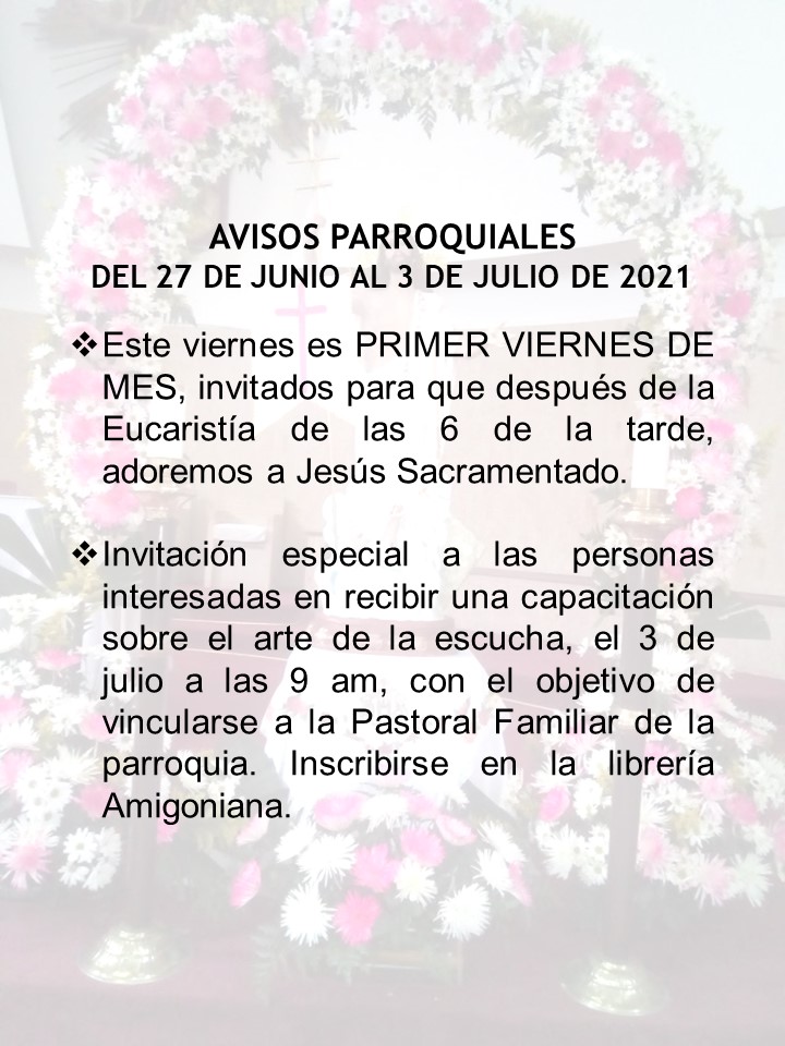 Avisos parroquiales