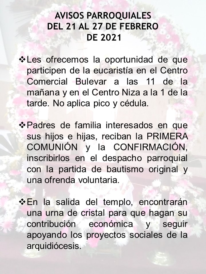 Avisos parroquiales