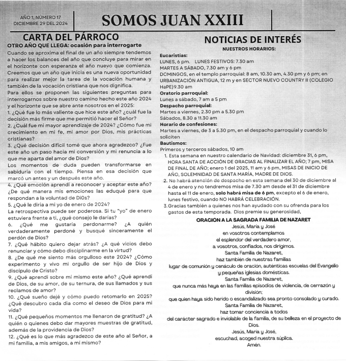 Boletín 29 de diciembre