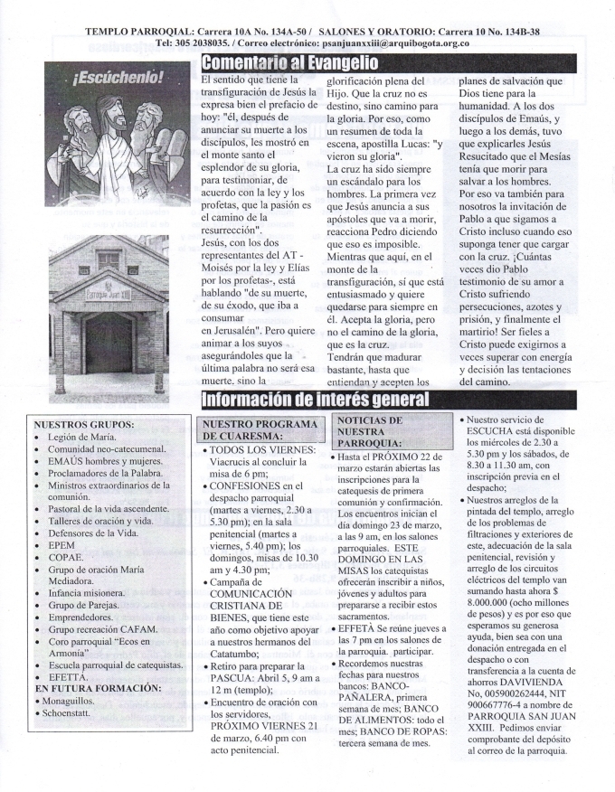 Boletín 16 marzo