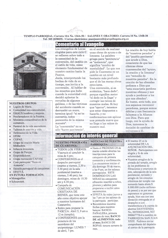 Boletín 23 marzo 